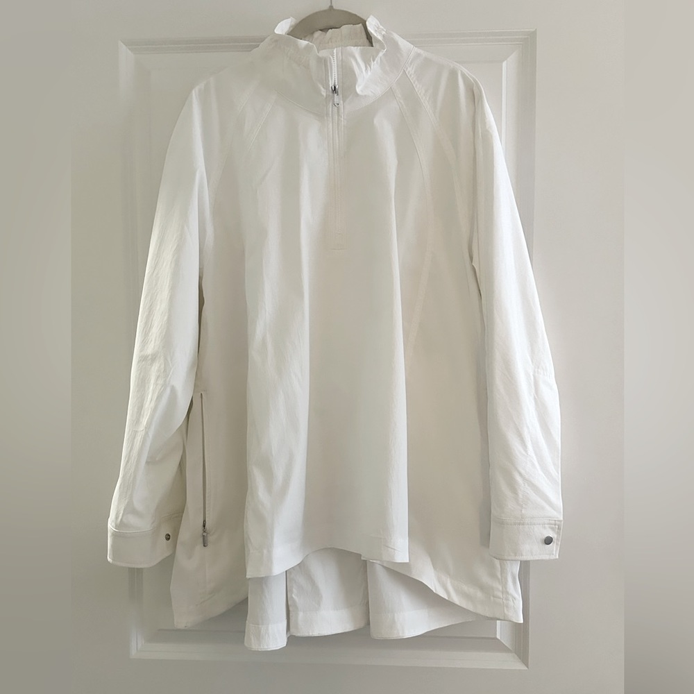 Athleta Advantage Poplin Top Jacket White XL